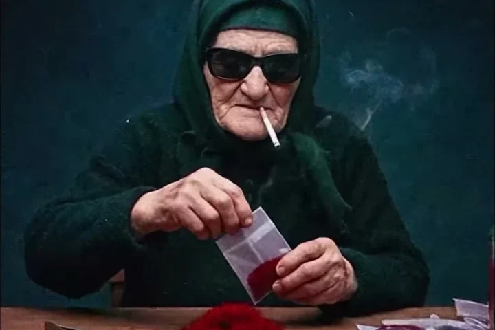 An older woman in a documentary scene