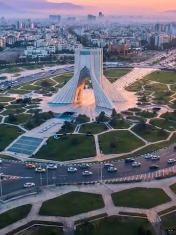 Azadi Tower and the surrounding city of Tehran